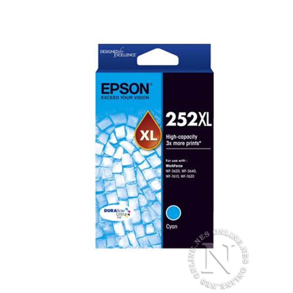 Epson Genuine 252XL CYAN High Yield Ink Cart T252->WF-3620/WF-3640/WF-7610/WF-7620 T253292